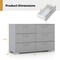 Costway 6 Drawer Storage Cabinet with Metal Legs & Handles Anti-Toppling Devices